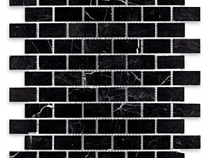 Negro Marquina Marble Brick 1 X 2 Polished or Honed